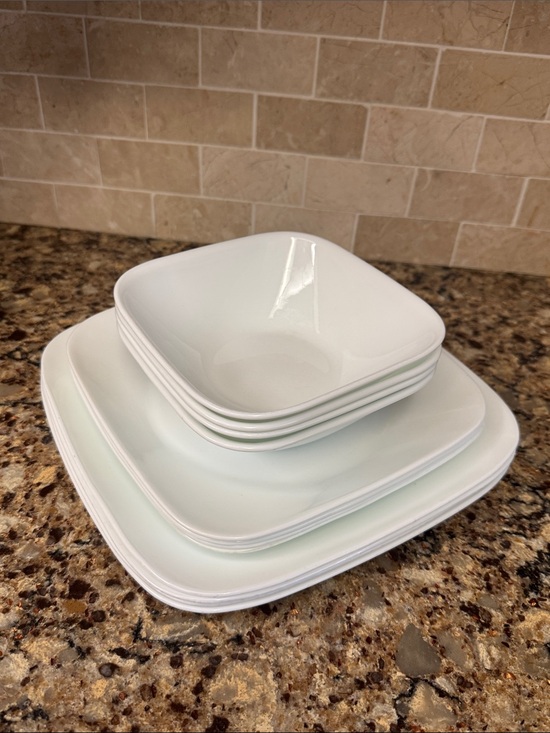 Corelle Other - Corelle Vivid White Square Dinnerware Set of 12 for 4 Persons